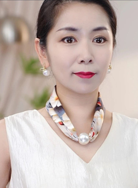 2026春秋新款磁扣丝巾女时尚百搭防晒护颈围巾遮颈纹懒人围脖