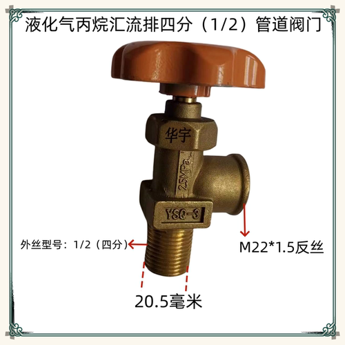 液化气阀门汇流排管道气化器集气包高压软管气体管道四分外丝角阀 - 图0
