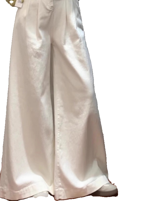 运费险+现货】高级宽松显瘦白色休闲长裤拖地裤2024夏季新款裤子-图3
