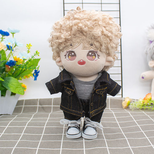 20厘米15cm棉花娃娃衣服10cm娃衣牛仔夹克套装无属性玩偶公仔服饰 - 图1