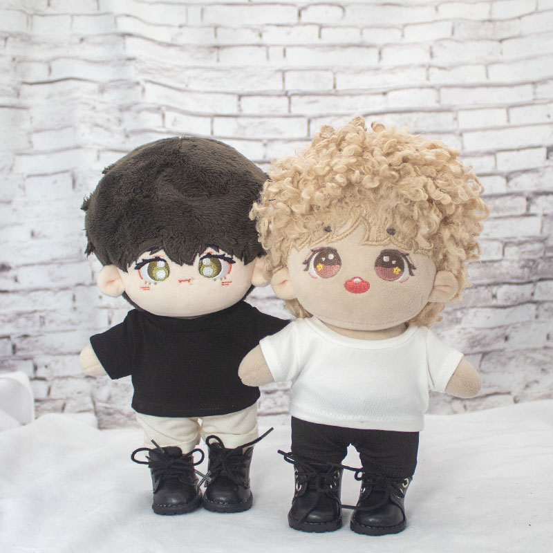 10CM娃衣15/20cm短袖T恤可定制LOGO无属性棉花娃娃衣服便宜40CM娃 - 图1