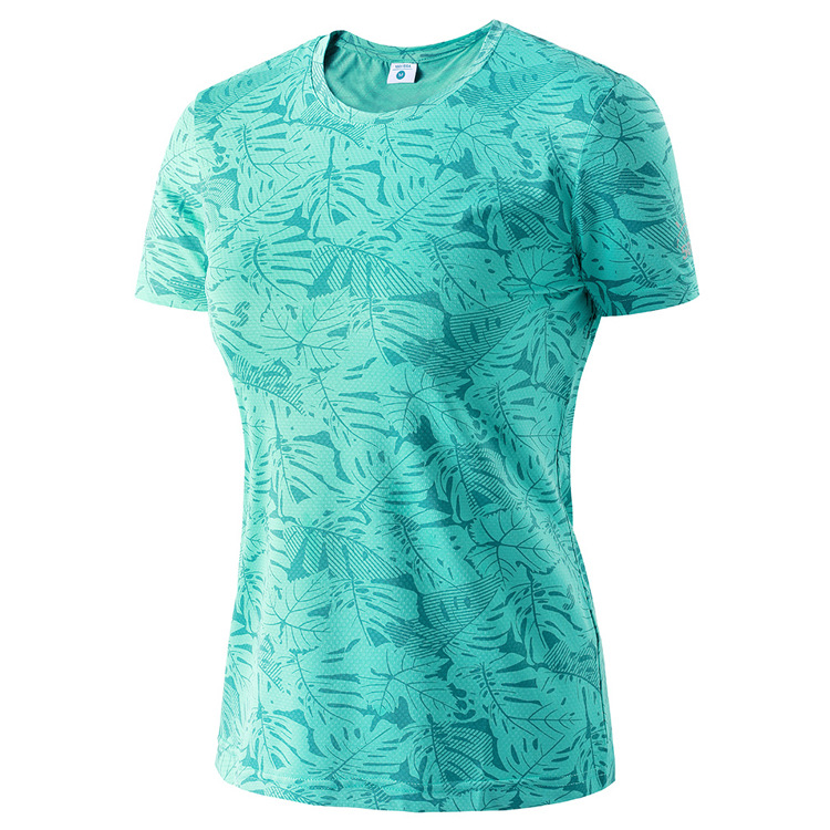 迷彩t恤户外运动跑步健身登山快干衣速干T恤UPF50+女短袖防紫外线 - 图1