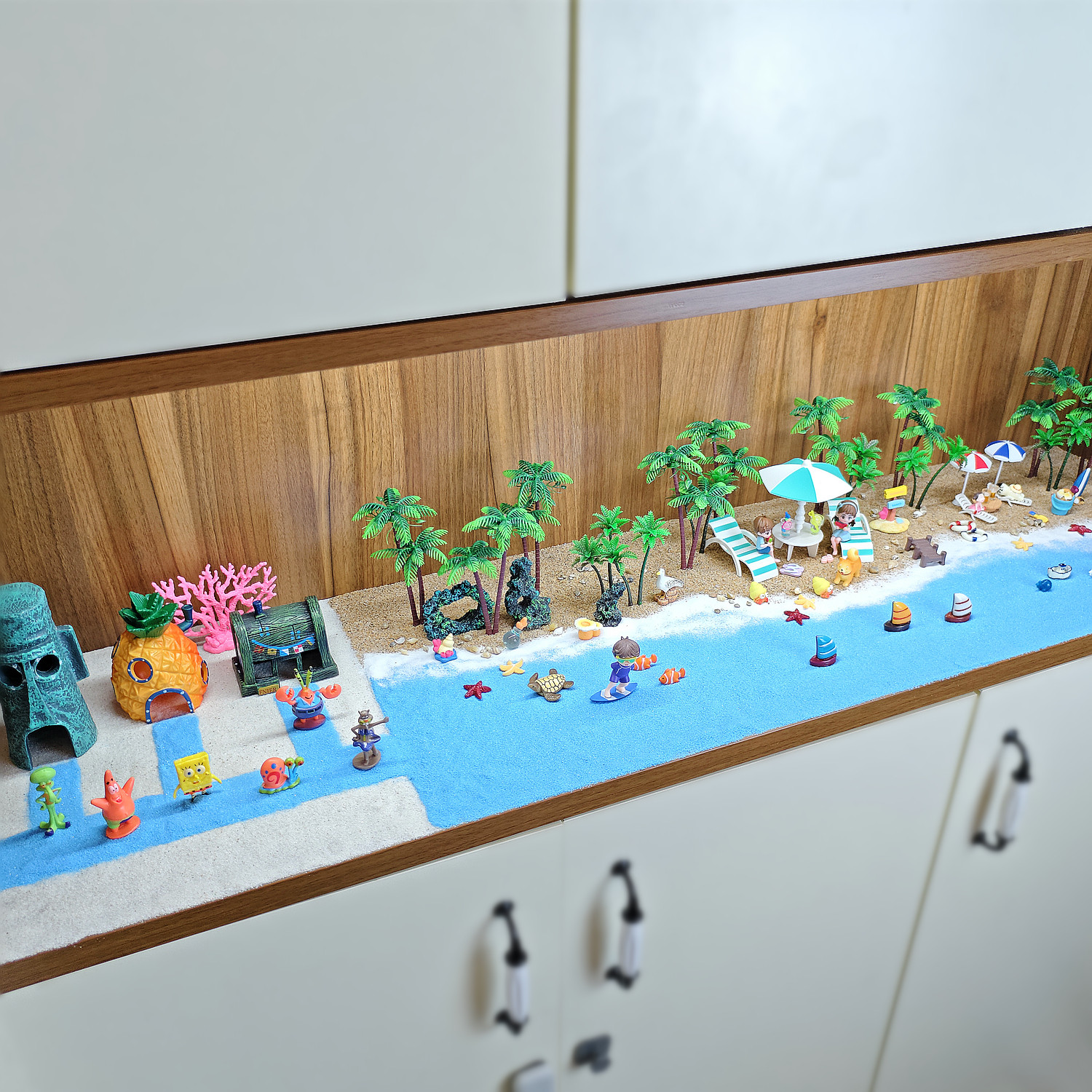 海边沙滩微景观造景材料包椰子树太阳伞装饰家居玄关柜展示盒摆件,淘宝优惠券,粉丝福利购,淘宝优惠卷