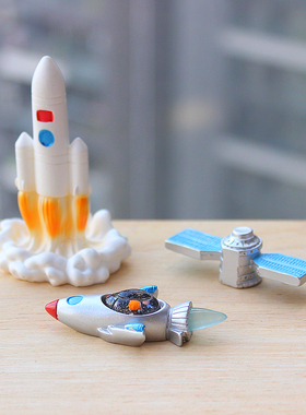 宇航员火箭太空飞船树脂摆件装饰