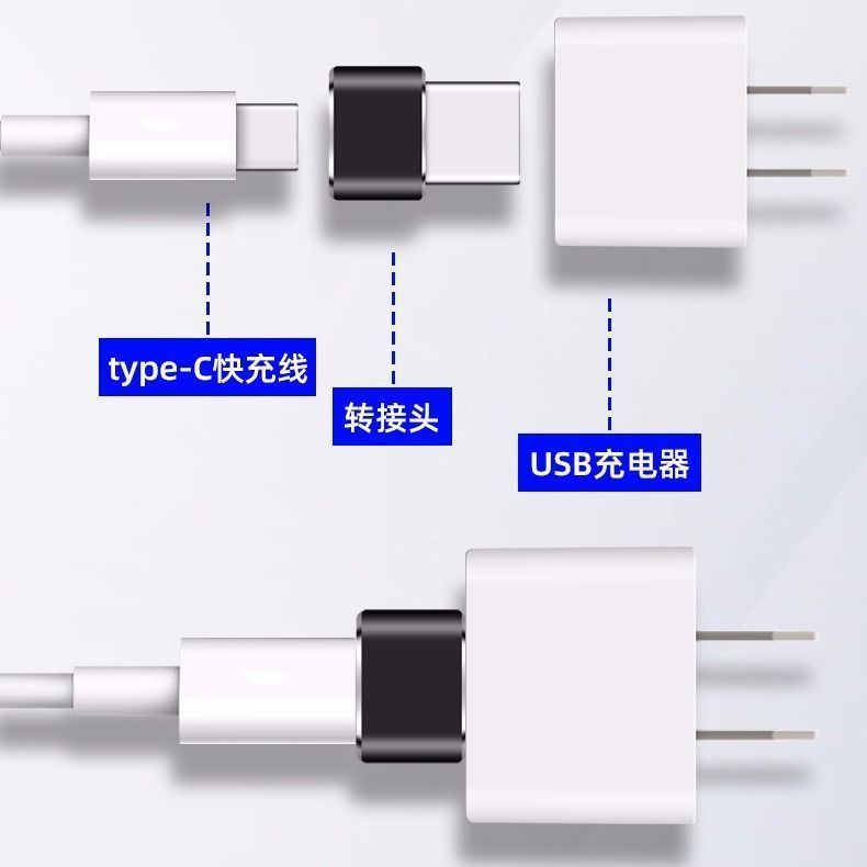 适用苹果13手机充电器12转接头11pro转换器PD数据线Type-C转USB快 - 图0