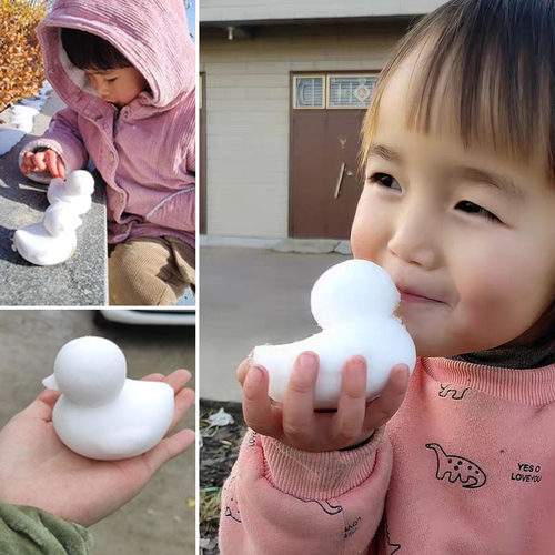 雪球夹雪球器儿童玩雪工具夹子模具爱心打雪仗神器小鸭子心形玩具 - 图1