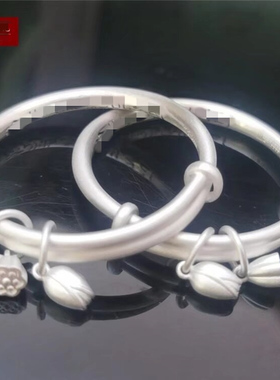 阿丽雅宝宝纯银手镯周岁满月礼