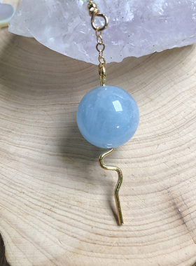 海蓝宝灵女性灵摆短链金属