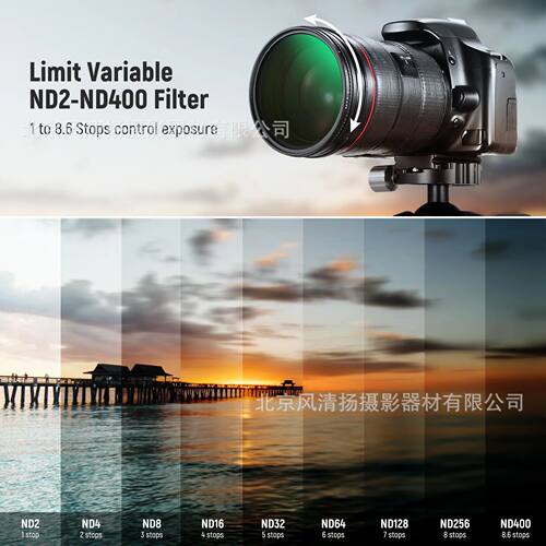 纽尔NEEWER ND2-ND400/512 VND减光镜 TrueColor Variable Filter - 图1