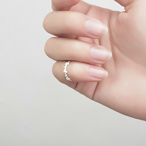 [集泰]小指关节辅戒花尾戒个性戒指s925纯银女简约森系可调节大小 - 图3