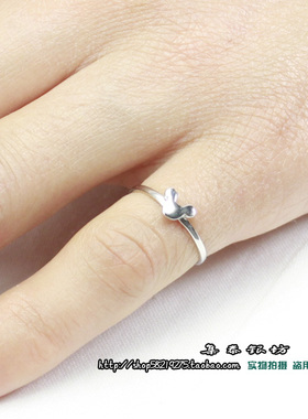 S925纯银简约可爱小米奇儿童戒指