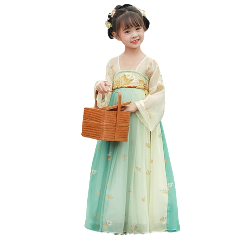 汉服女童秋装儿童古风超仙中国风2025新款古装女孩春秋公主连衣裙 - 图3