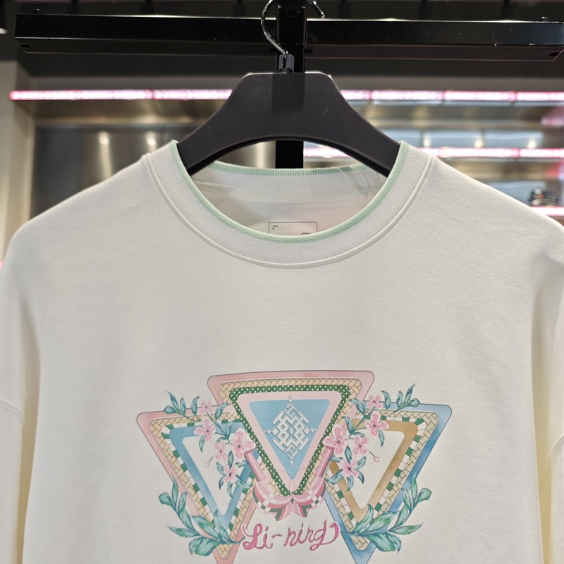 李宁卫衣中国文化系列女子2023新品宽松舒适圆领套头上衣AWDT374 - 图1