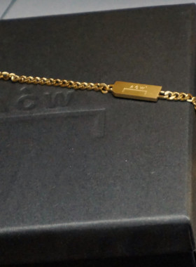 acw冷墙项链现货字母雕刻扣男女情侣同款百搭金色项链手链嘻哈潮