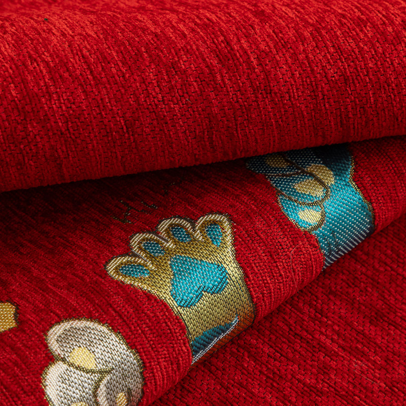 结婚红雪尼尔沙发垫子四季通用防滑坐垫套罩2025新款盖布靠背盖巾,淘宝优惠券,粉丝福利购,淘宝优惠卷