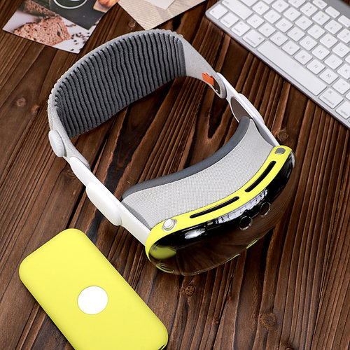 星图vision pro彩色软边tpu透明保护visionpro眼镜屏幕套边框苹果vr3d前屏防摔磕碰花配件mr玻璃头显电池套vp - 图2