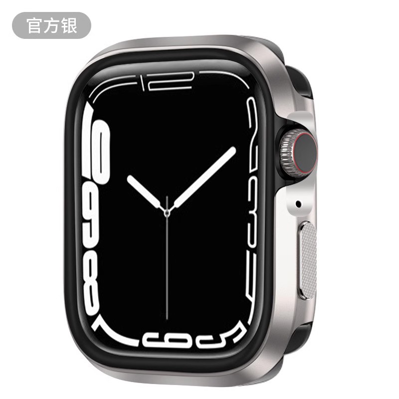 星图表带适用iwatch12345678se航天级铝合金金属苹果手表壳内里软硅胶套45/44mm防摔花保护个性高级41/40 - 图1