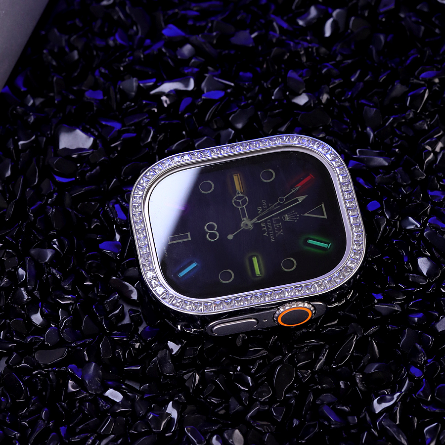 星图ultra49mm镶钻金属铝合金全包保护套外壳苹果手表带iwatch8s - 图0