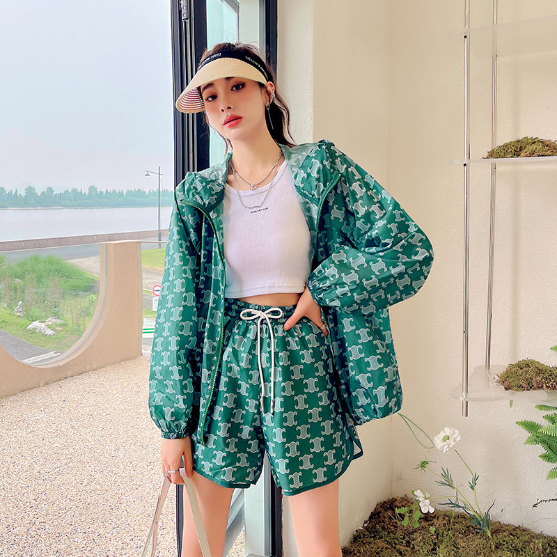 印花女款防紫外线2022年夏季防晒衣 菲然时尚套装