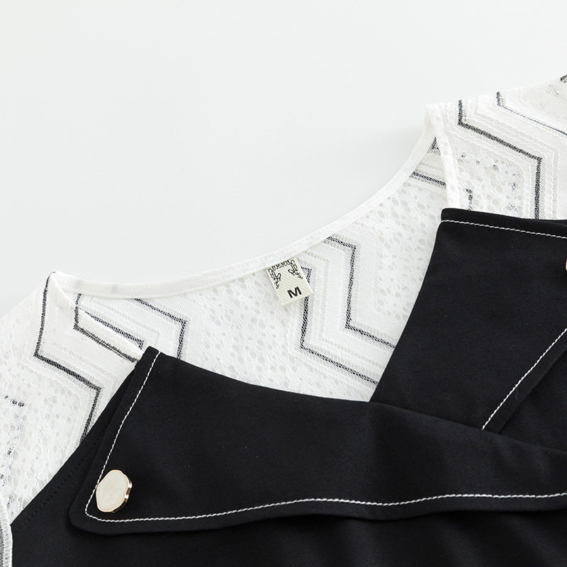 韩版时尚撞色拼接大码宽松mm连衣裙 云妃秀大码女装