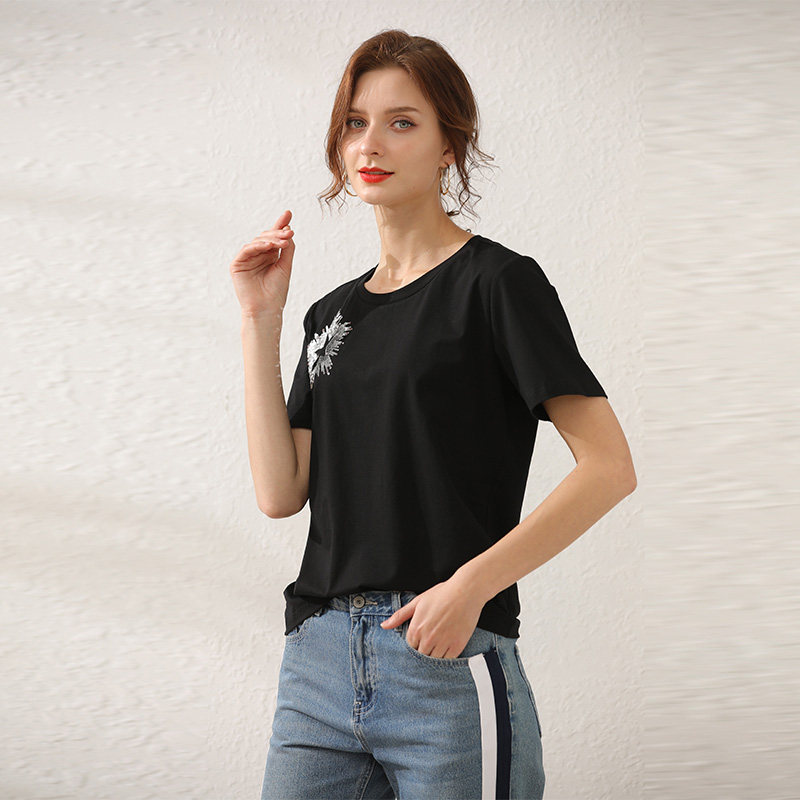 胖mm显瘦大码遮肉宽松时尚百搭t恤 云妃秀大码女装