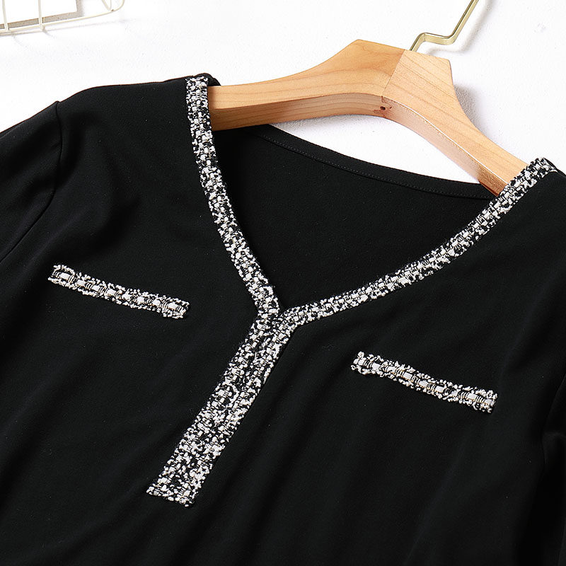 韩版印花v领织带大码女装胖mm上衣 云妃秀大码女装