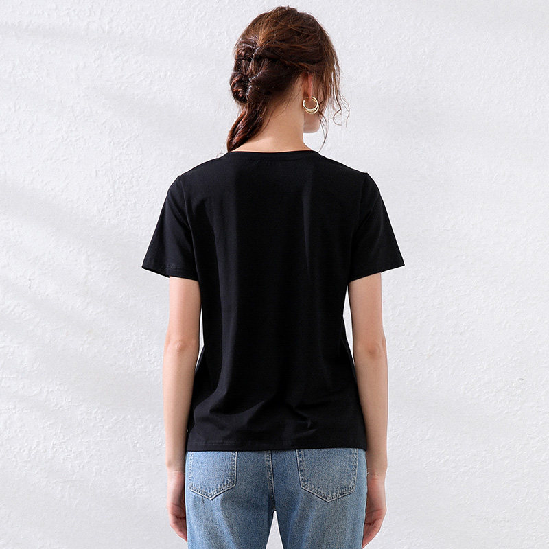 2020夏季新款大码洋气时尚圆领t恤 云妃秀大码女装