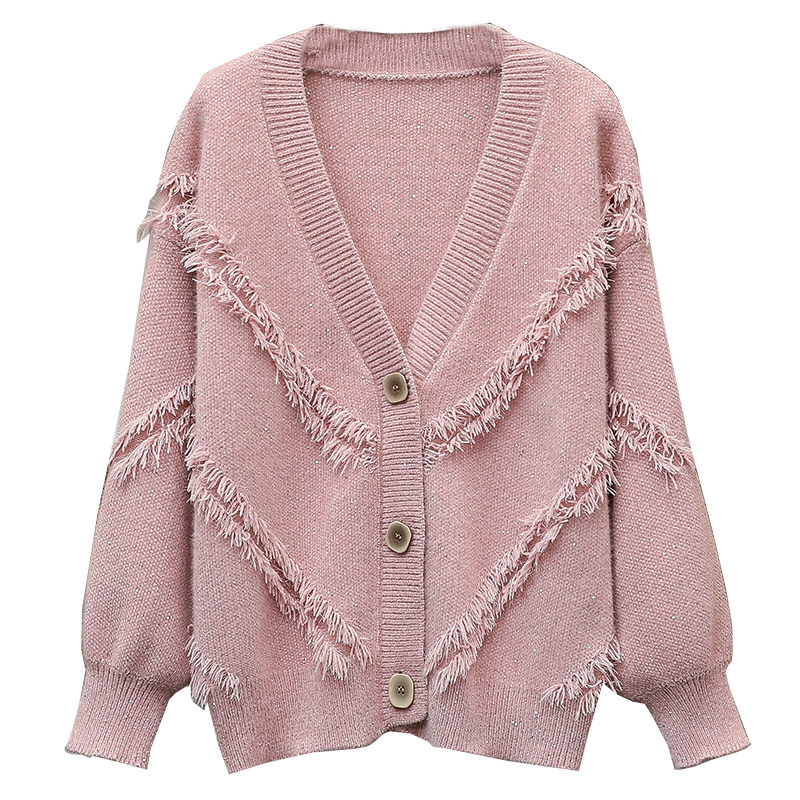 2020秋季新款大码女装胖mm v领开衫 云妃秀大码女装