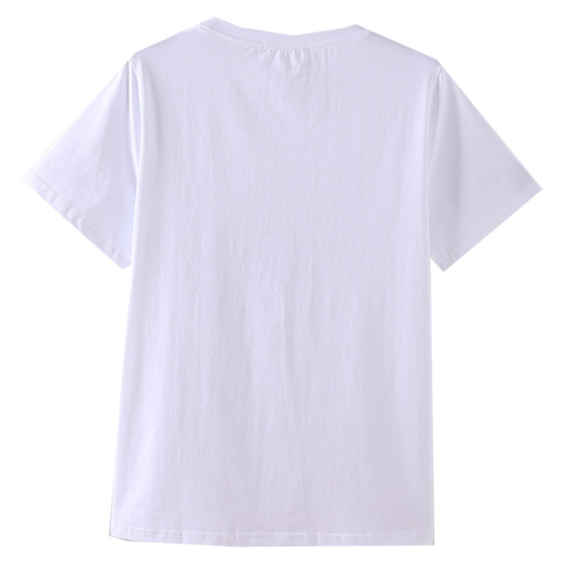 韩版大码宽松圆领印花烫钻胖mm t恤 云妃秀大码女装