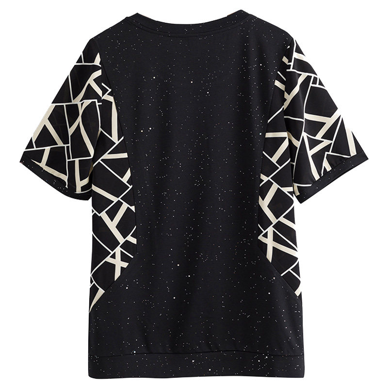 胖mm显瘦遮肉大码时尚韩版圆领撞色 云妃秀大码女装