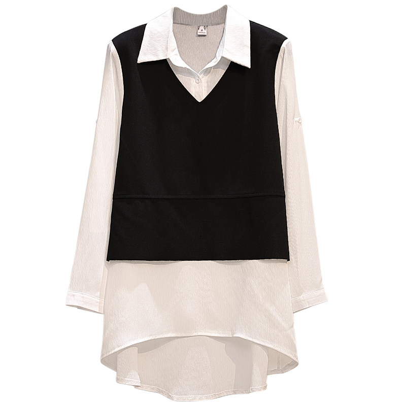 胖mm显瘦简约宽松大码v领纯色上衣 云妃秀大码女装