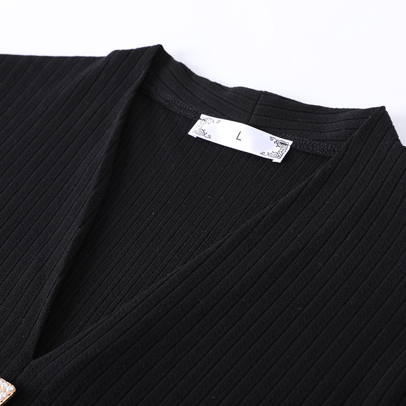 秋季简约韩版宽松胖mm纽扣钉珠开衫 云妃秀大码女装