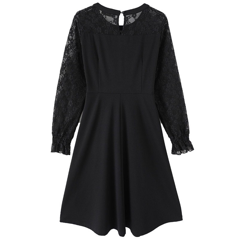 韩版大码女装2020秋季新款潮圆领裙 云妃秀大码女装