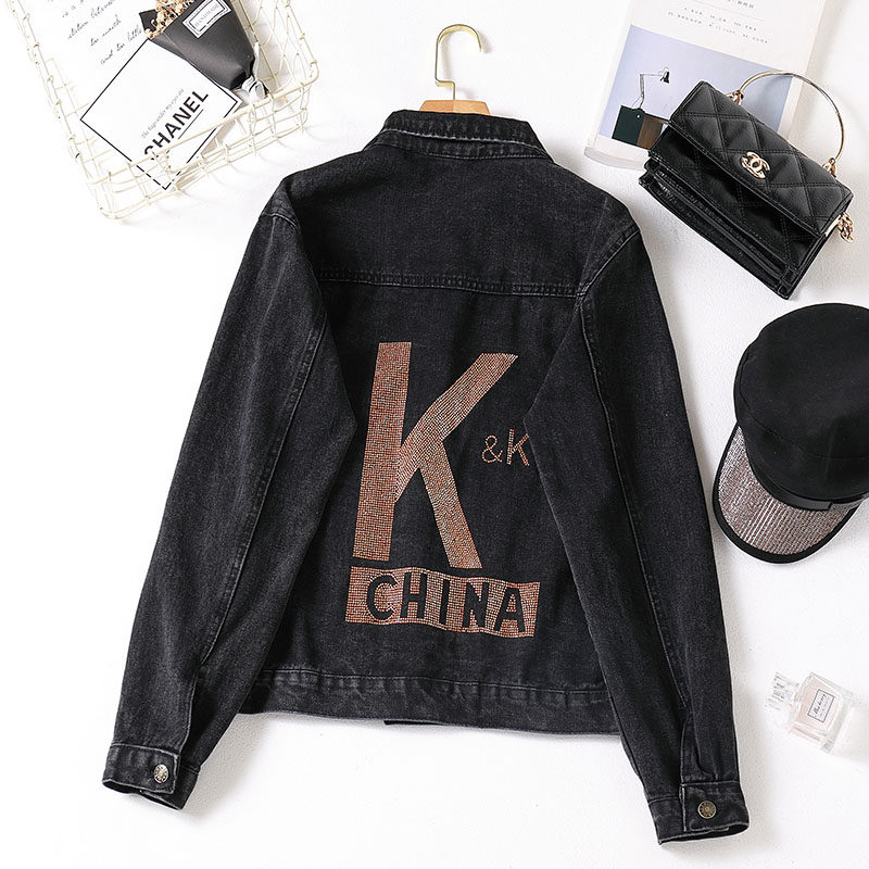 2020秋季新款港味复古牛仔显瘦夹克 云妃秀大码女装