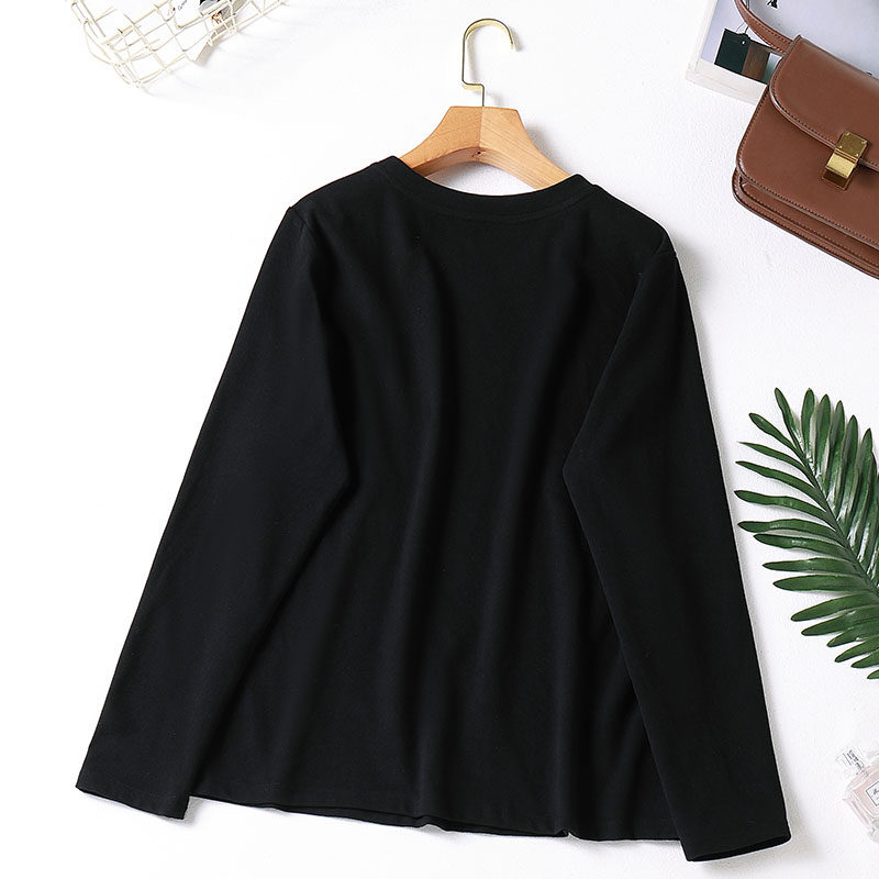 大码女装2020秋季韩版烫钻打底衫 云妃秀大码女装