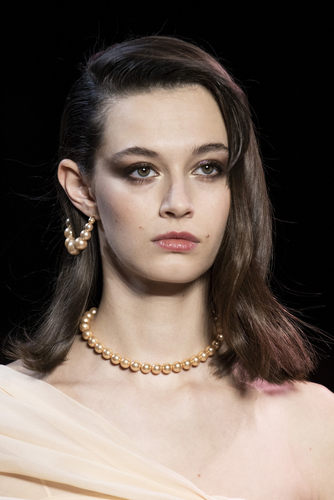 Georges Hobeika 香槟色单肩雪纺飘逸户外晚礼服主持表演敬酒服 - 图0
