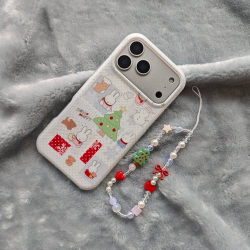 圆弧气囊IMD卡通可爱波点米菲兔小熊圣诞树手机壳适用iphone17promax大孔防摔苹果16亮面15趣味创意14手链13 - 图0