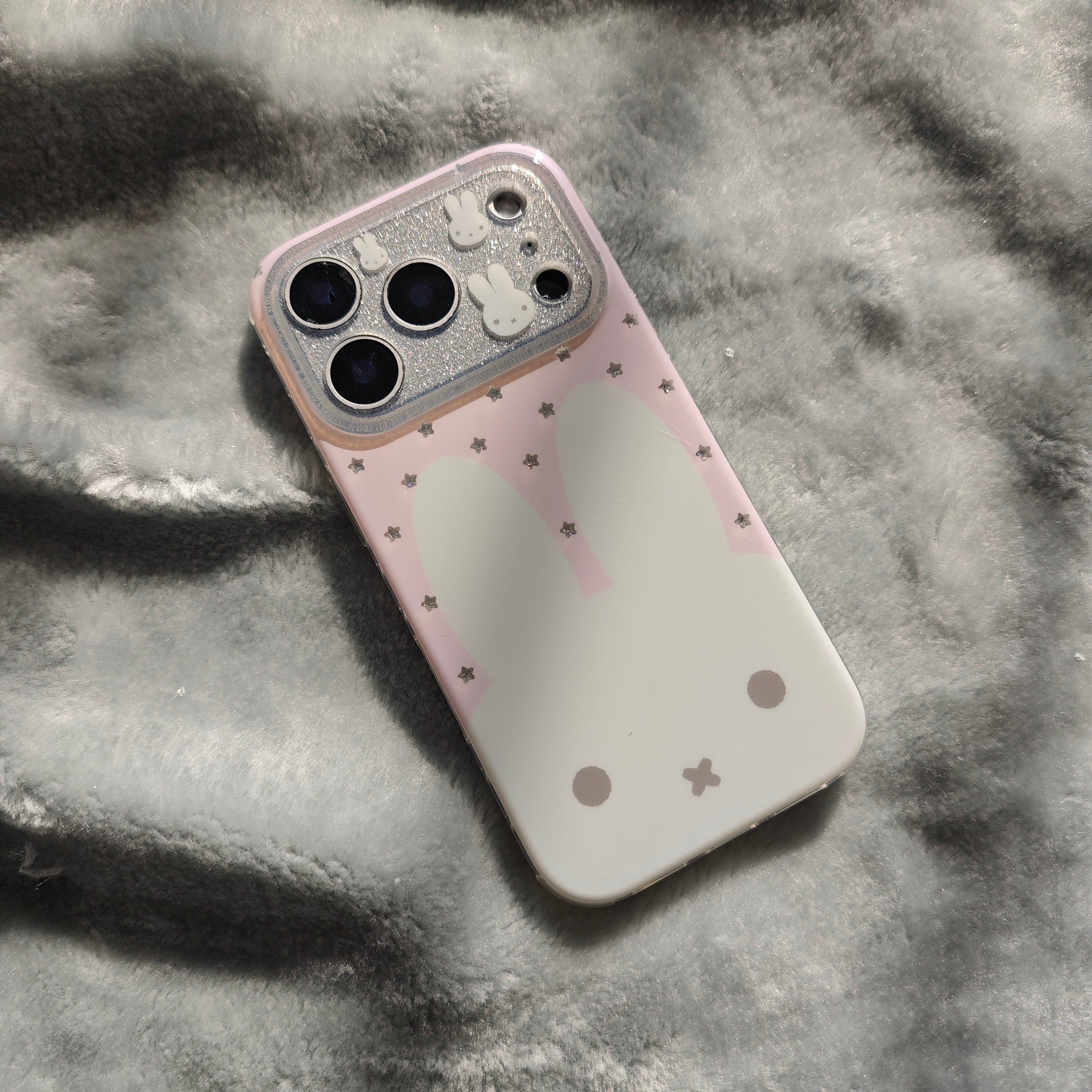 IMD卡通可爱闪粉粉色五角星米菲兔手机壳适用iphone17promax个性防摔苹果16亮面15趣味创意14少女心13简约新,淘宝优惠券,粉丝福利购,淘宝优惠卷