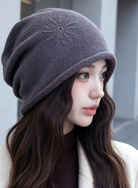 堆堆帽女秋冬冷帽休闲帽韩系帽子