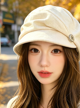 帽子女秋季新款贝雷帽休闲帽保暖