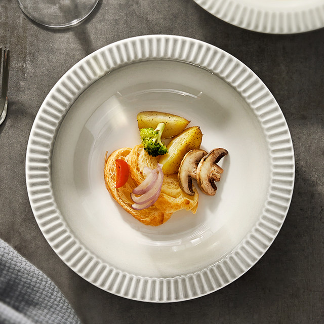 Ink-colored western food straw hat plate pasta plate