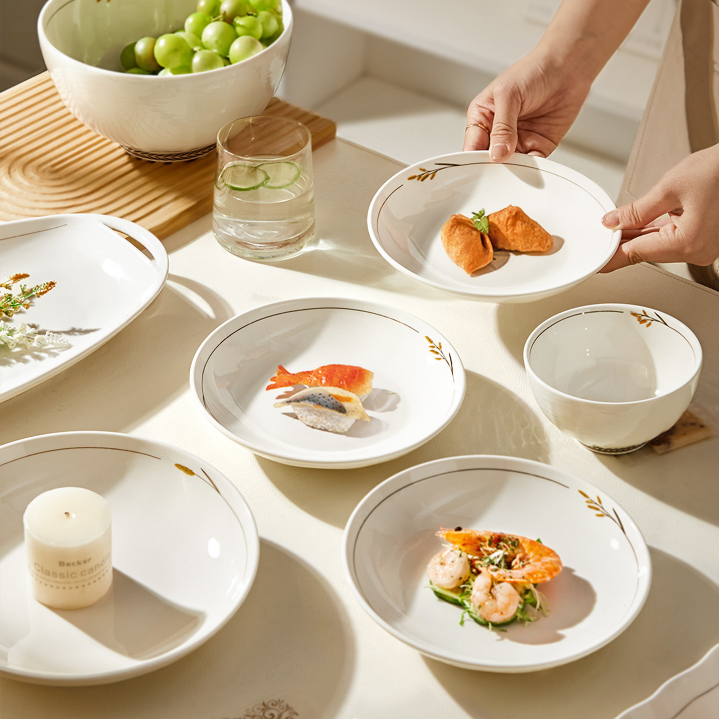 墨色釉下彩碗盘子餐具家用2025新款陶瓷吃饭碗好看的汤碗面碗鱼盘,淘宝优惠券,粉丝福利购,淘宝优惠卷