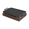 Commercial insulation lamb chop tray wooden seat rectangular grilled fish tray