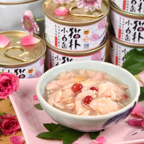 猫扑小白缶营养汤罐猫罐头白身鲔鱼系列6口味80g 猫咪湿粮猫零食 - 图1