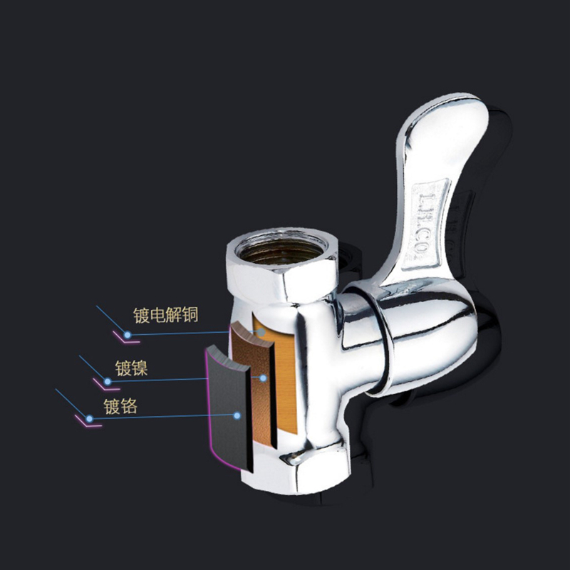 LH9811冷热水双内丝止水阀直通阀4分双内丝加厚三角阀开关阀