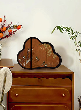 中古风入户玄关摆件屏风