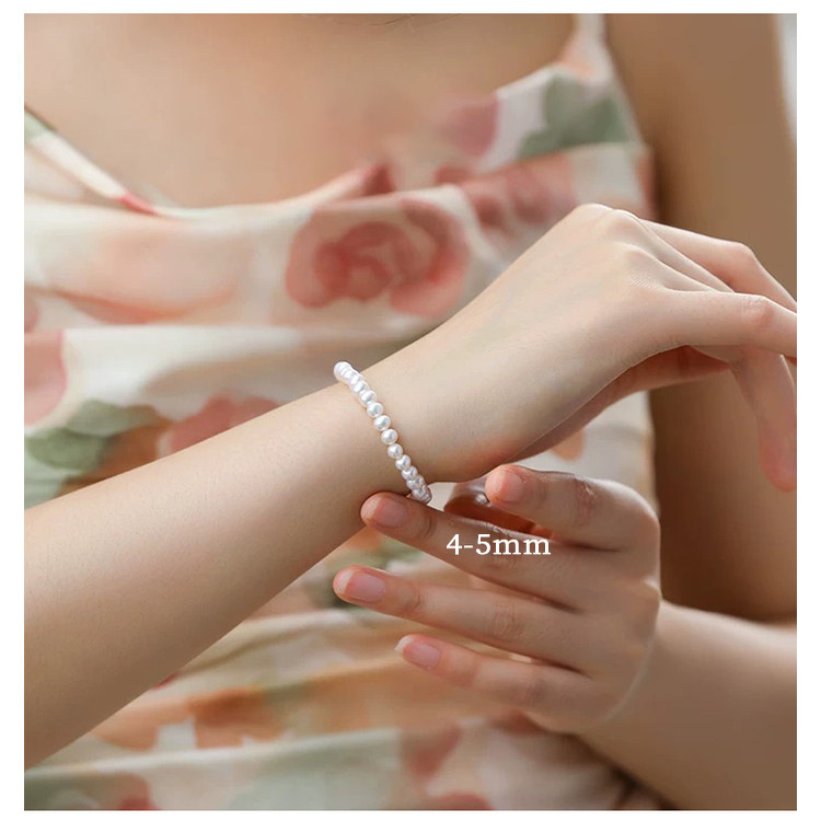 4mm珍珠手链女2025年新款极光正圆诸暨淡水珍珠手串弹力绳diy叠戴,淘宝优惠券,粉丝福利购,淘宝优惠卷