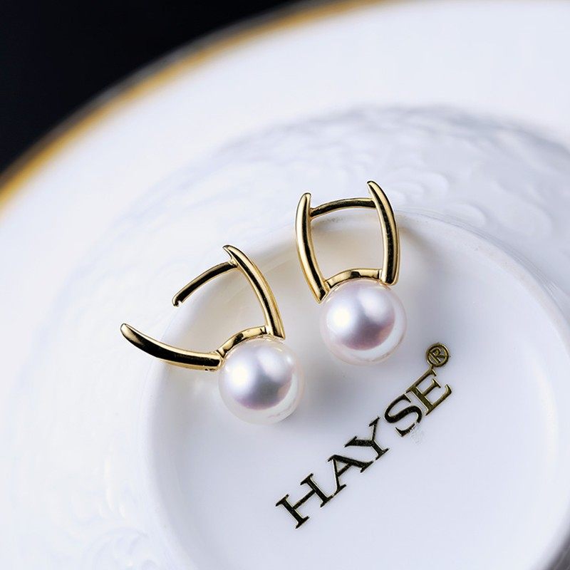 18K经典水桶款日本天然Akoya海水天女珍珠耳钉耳环耳拍耳饰强光,淘宝优惠券,粉丝福利购,淘宝优惠卷