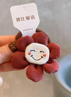 韩版布艺可爱兔子儿童发圈小熊蘑菇花朵女童塞棉发绳皮筋头饰饰品
