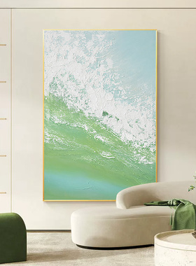 现代简约玄关装饰画手绘油画奶油风客厅落地画抽象走廊过道墙挂画